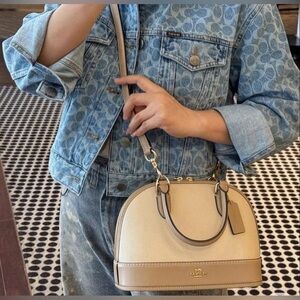 NWT COACH Sabrina Satchel Bag In Colorblock - CAM56 Ivory/Taupe - $378